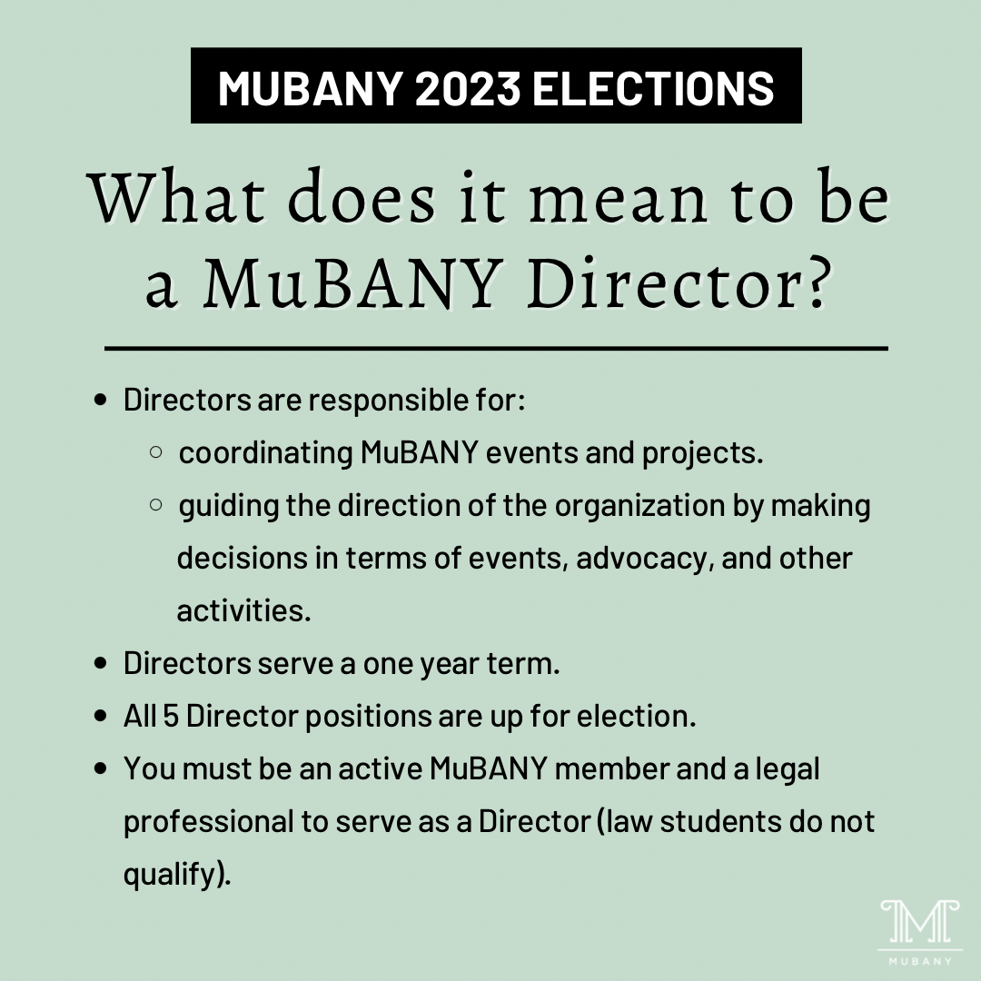 MuBANY 2023 elections director positions